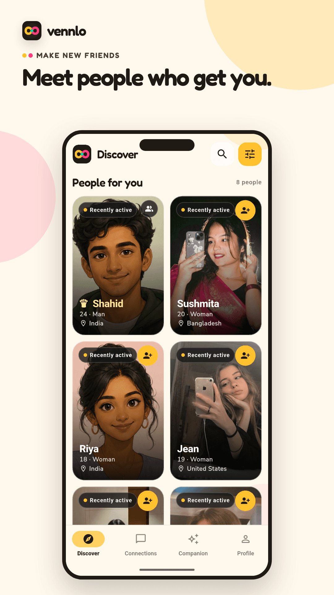 Discover people in Vennlo